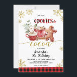 Cookies & Cocoa Christmas Winter Birthday Kaart<br><div class="desc">Cookies & Cocoa Christmas Winter Birthday Invitation</div>