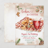 Cookies & Cocoa Kerstfeest 3e verjaardag Kaart (Voorkant / Achterkant)