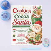 Cookies & Cocoa met Kerstman Flyer (Enkel)