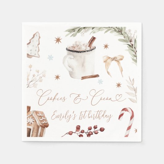Cookies & Cocoa Napkin Servet (Voorkant)