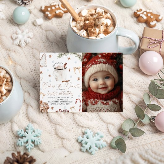 Cookies & Cocoa Photo Invite Kaart