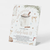 Cookies & Cocoa Time Capsule Sign Reclamebord Met Voetstuk (Voorkant)