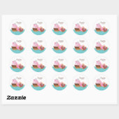 Cookies Cupcake Bakkerij Schattige Polka Dots Mode Ronde Sticker (Vel)