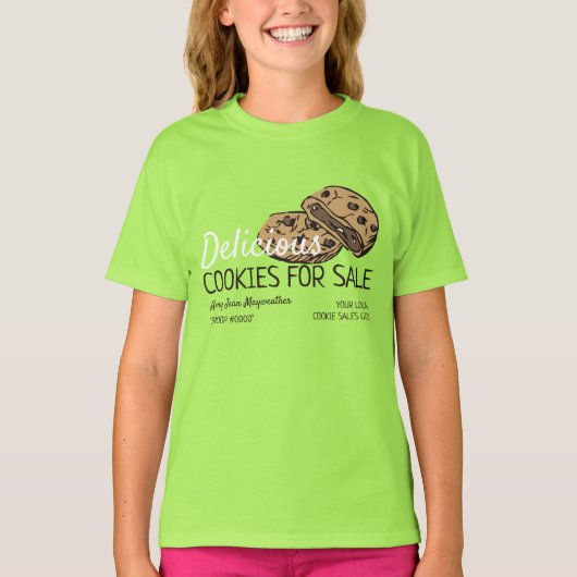 Cookies Design, Cookie Sales Fundraising T-shirt (Voorkant)