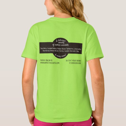 Cookies Design, Cookie Sales Fundraising T-shirt (Achterkant)
