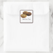 Cookies en andere heerlijke Desserts op Wit Vierkante Sticker (Tas)