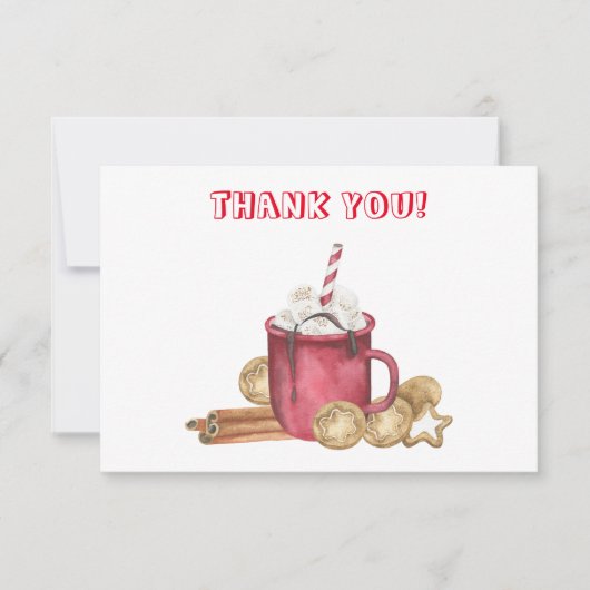 Cookies en cacao baby shower Dank u Bedankkaart (Voorkant)