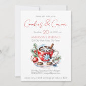 Cookies en cacao eenvoudige kerstfeest sjabloon kaart (Voorkant)