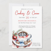 Cookies en cacao eenvoudige kerstfeest sjabloon kaart (Voorkant)