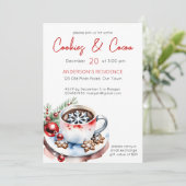 Cookies en cacao eenvoudige kerstfeest sjabloon kaart (Staand voorkant)