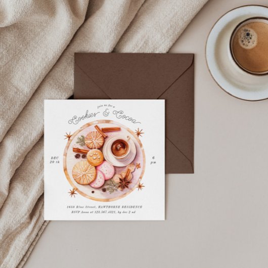 Cookies en Cacao Holiday Party Uitnodigen Kaart