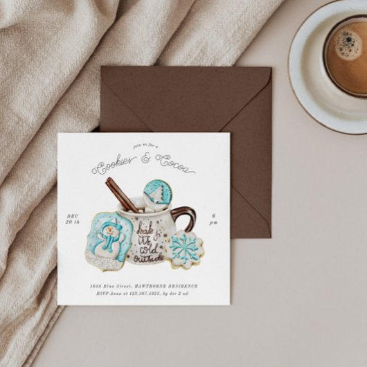 Cookies en Cacao Holiday Party Uitnodigen Kaart