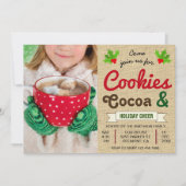 Cookies en cacao | Hot Chocolate Kerstfeest Kaart (Voorkant)