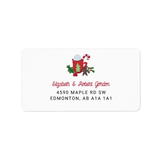 Cookies en Cacao Kerst Custom Feestdagen Leuk Etiket (Voorkant)