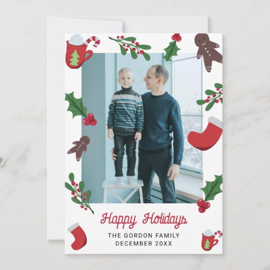 Cookies en Cacao Kerst Custom Feestdagen Leuk Kaart (Voorkant)