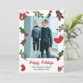 Cookies en Cacao Kerst Custom Feestdagen Leuk Kaart (Staand voorkant)