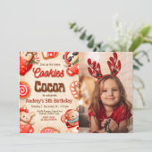 Cookies en cacao - met foto-uitnodiging kaart (Staand voorkant)