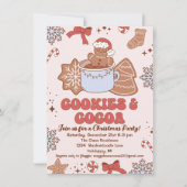 Cookies en Cacao Retro Groovy Kerstfeest Kaart (Voorkant)