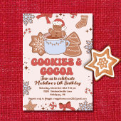 Cookies en Cacao Retro Groovy Kerstmis Verjaardag Kaart