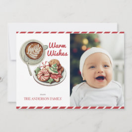 Cookies en cacao rode kerstfoto vakantie Kaart