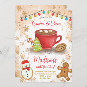 Cookies en Cacao Verjaardagsfeestuitnodiging Kaart