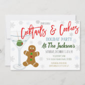 Cookies en Cocktails - Uitnodiging voor kerstfeest (Voorkant)