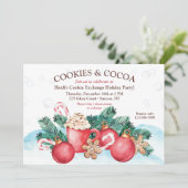 Cookies en Cocoa Cookie Exchange Party Uitnodiging (Staand voorkant)