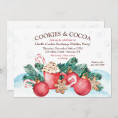 Cookies en Cocoa Cookie Exchange Party Uitnodiging (Voorkant / Achterkant)