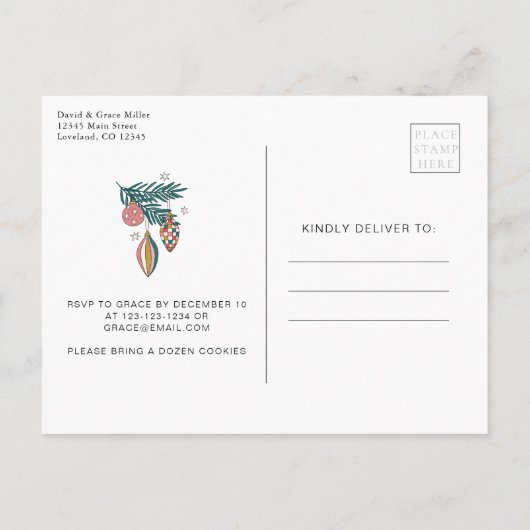 Cookies en Cocoa Party Uitnodiging (Achterkant)