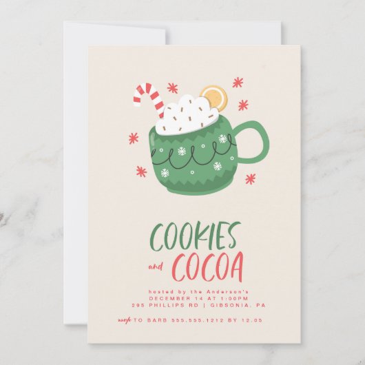 Cookies en Cocoa Party Uitnodiging (Voorkant)