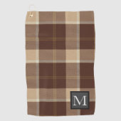 Cookies en Crème TARTAN Bruin Monogrammed Golfhanddoek (Voorkant)