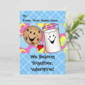 Cookies en Melk Valentijn Feestdagenkaart (Staand voorkant)