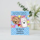 Cookies en Melk Valentijn Feestdagenkaart (Staand voorkant)