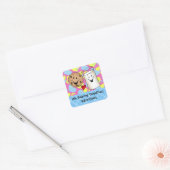 Cookies en Melk Valentijn Vierkante Sticker (Envelop)