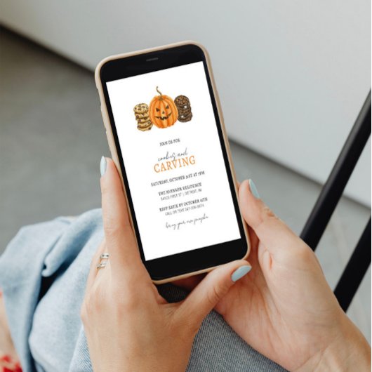 Cookies en Pompoen Carving Party Uitnodiging