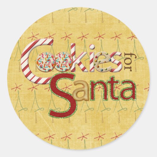 Cookies en Snoep voor Santa Ronde Sticker (Voorkant)