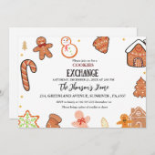 Cookies Exchange Kerst Party uitnodiging (Voorkant / Achterkant)
