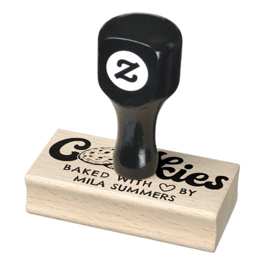 Cookies Gebakken met liefde door aangepaste naam Rubberstempel (Stempel)