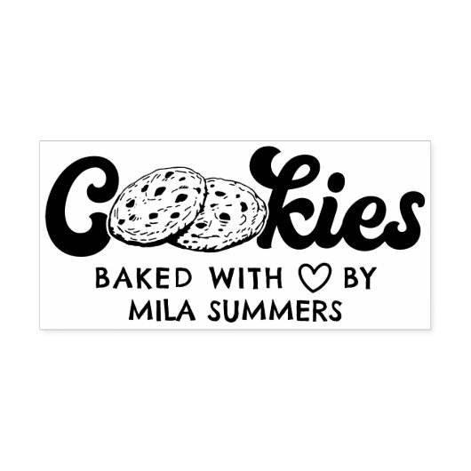 Cookies Gebakken met liefde door aangepaste naam Rubberstempel (Afrduk)