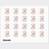 Cookies grappig roze strik kerstlabel ronde sticker (Vel)