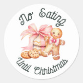 Cookies grappig roze strik kerstlabel ronde sticker (Voorkant)