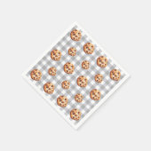 Cookies Grey Gingham Verjaardagsfeest Servet (Hoek)