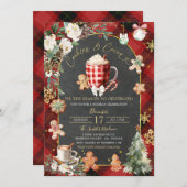 Cookies Hot Cacao Plaid Rood Zwart Kerstfeest Kaart (Voorkant / Achterkant)