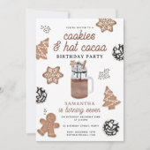 Cookies & Hot Cocoa Chocolate Kids Winter Birthday Kaart (Voorkant)