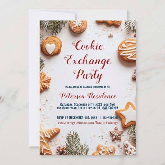 Cookies in snoepjes Exchange Party Kaart (Voorkant)