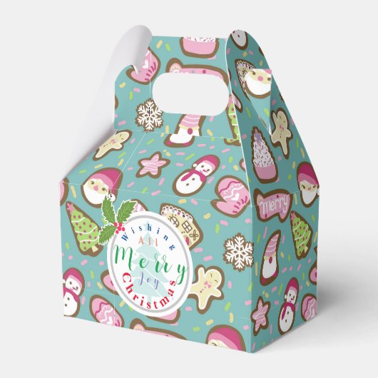 Cookies Kerst Turquoise Favoriet Box Bedankdoosjes (Voorkant Zijde)
