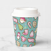 Cookies Kerst Turquoise Papieren Bekers (Rechts)