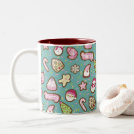 Cookies Kerst Turquoise Tweekleurige Koffiemok