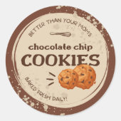 Cookies Label Circle Sticker in bruin rustiek (Voorkant)