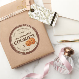 Cookies Label Circle Sticker in bruin rustiek